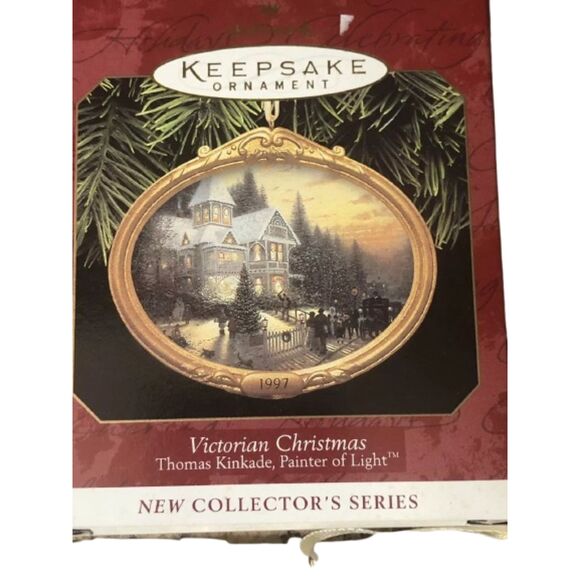 T2 Lot Of 3 1997 Thomas Kinkade Hallmark Victorian Christmas ornaments. - Picture 10 of 10